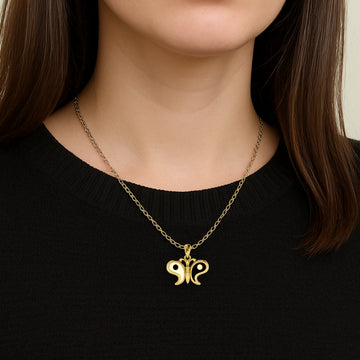 Harmony and Balance Solid Gold Yin Yang Butterfly Pendant GPD6210